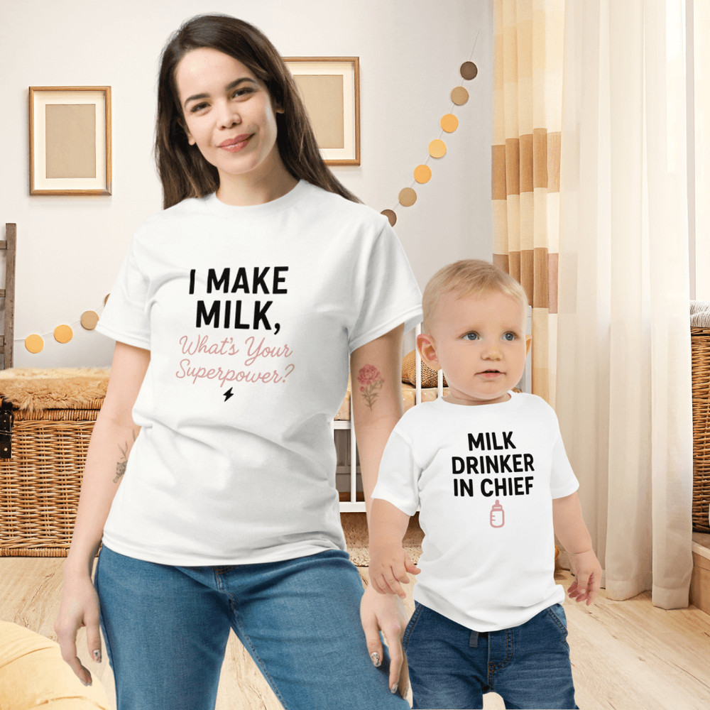Mother Son Matching Clothes Breastfeeding Shirts For Mom Funny Mother Son Shirts 0