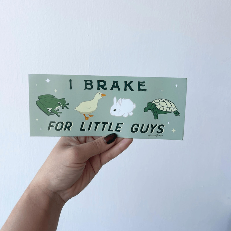 I Brake For Little Guys Car Magnet With Cute Animal Design For Safe And Fun Driving 0