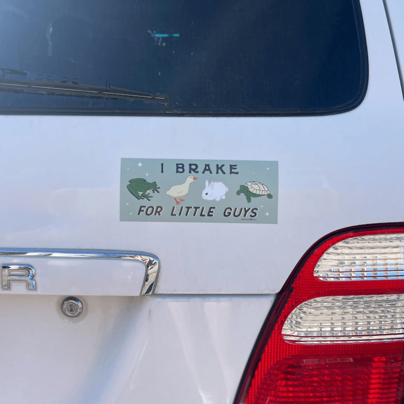 I Brake For Little Guys Car Magnet With Cute Animal Design For Safe And Fun Driving 1