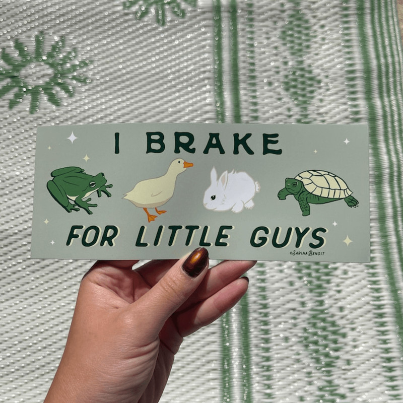 I Brake For Little Guys Car Magnet With Cute Animal Design For Safe And Fun Driving 2