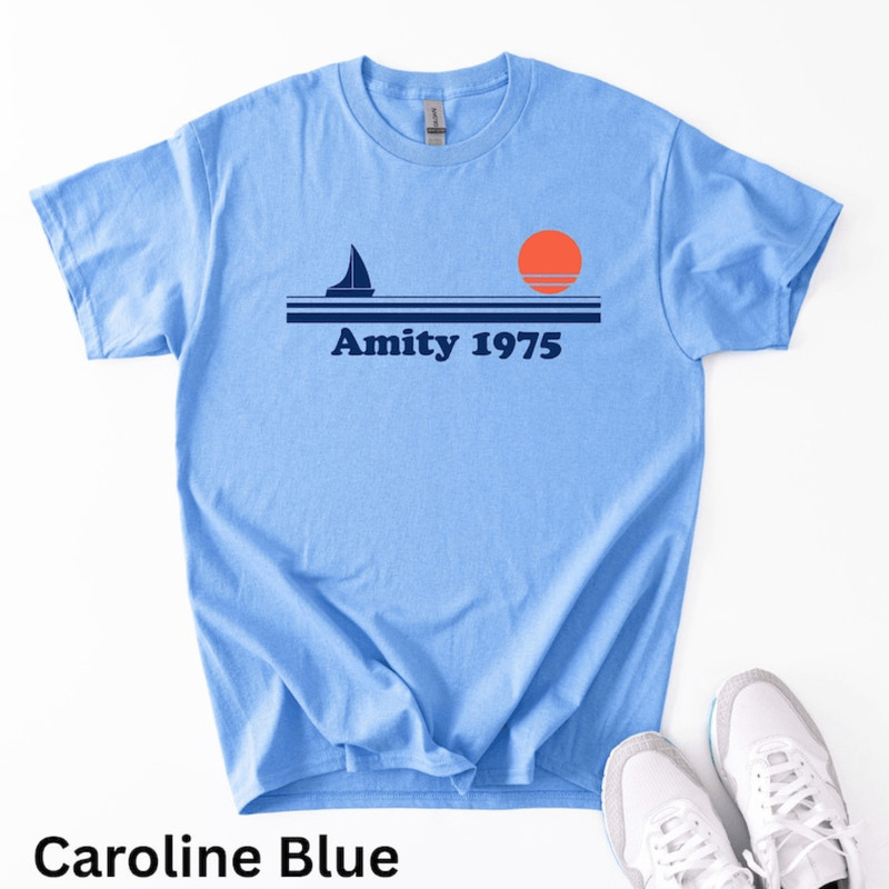 Jaws Amity 1975 Unisex Tee Amity Island Shirt Vintage Movie Tee Retro Graphic Tee Beach Vacation Sh 0