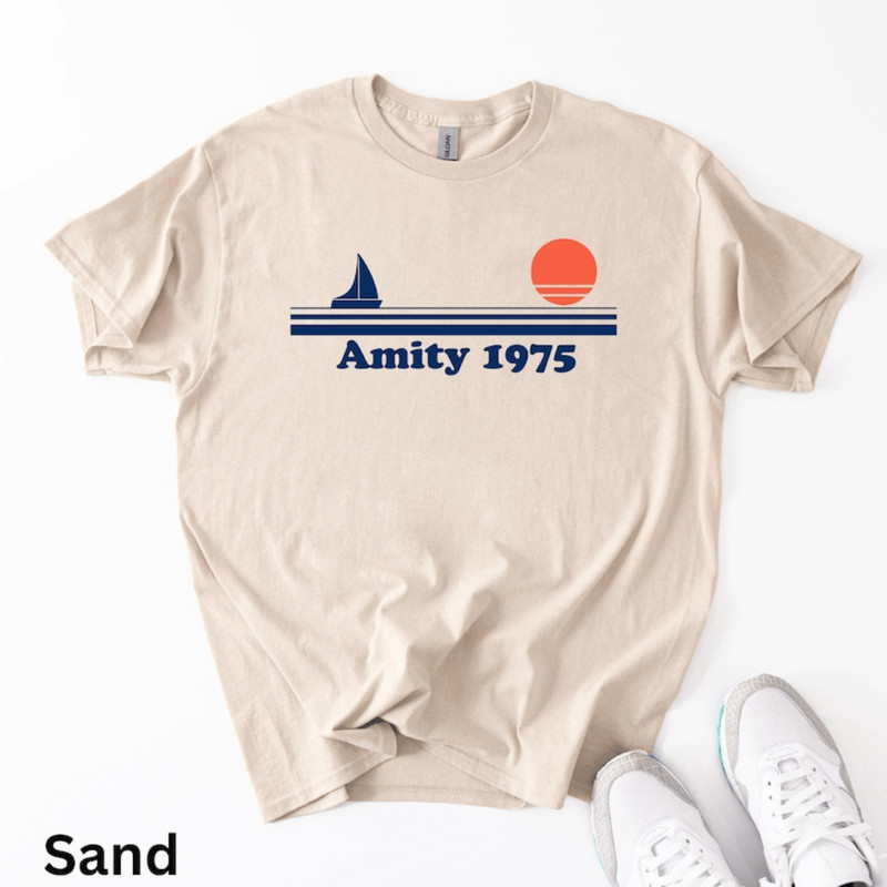 Jaws Amity 1975 Unisex Tee Amity Island Shirt Vintage Movie Tee Retro Graphic Tee Beach Vacation Sh 2