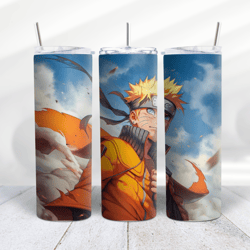 anime 20oz sublimation tumbler design, ninja anime straight skinny tumbler wrap png
