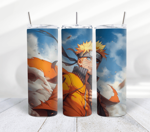 Anime 20oz Sublimation Tumbler Design, Ninja Anime Straight Skinny Tumbler Wrap PNG