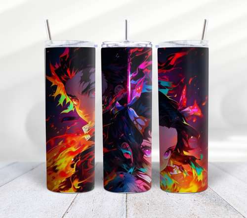 Anime 20oz Tumbler Wrap Design, Devil Cutter 20oz Template, Straight & Tapered Tumbler Wrap, Tumbler Wrap PNG, PNG Digit