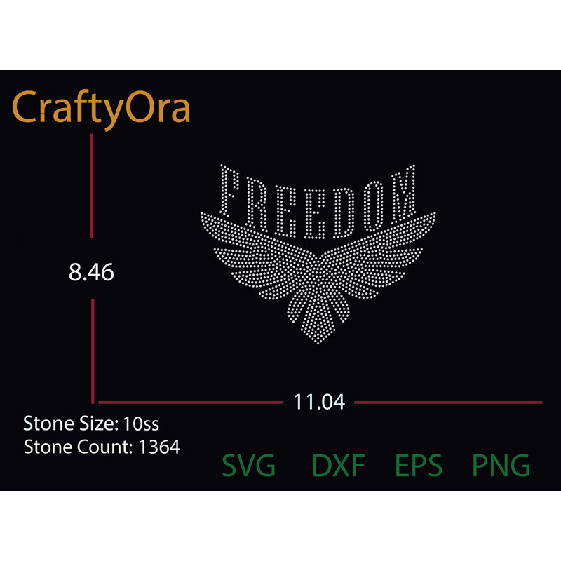 Freedom Rhinestone Template 06 0