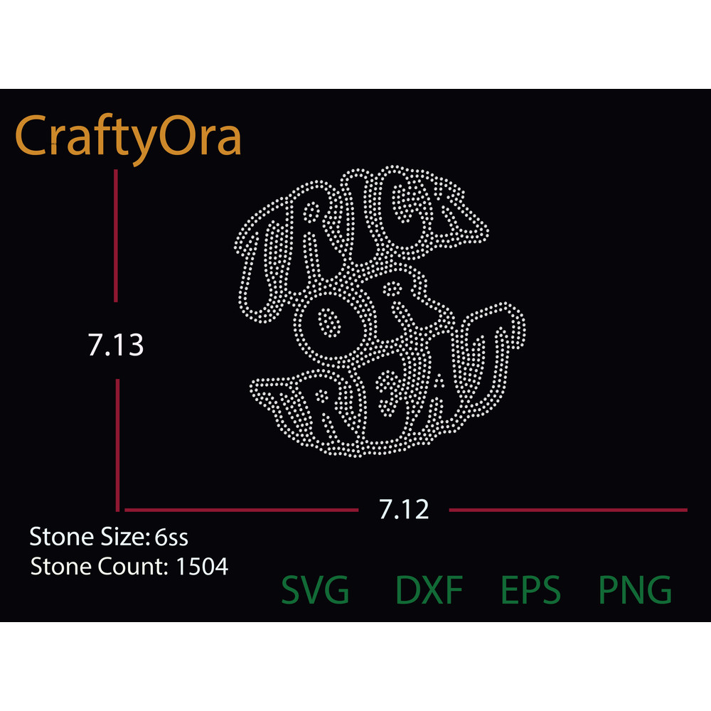 Trick Or Treat Rhinestone Template 0