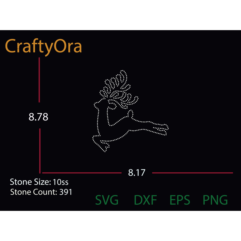 Reindeer Rhinestone Template 11 0