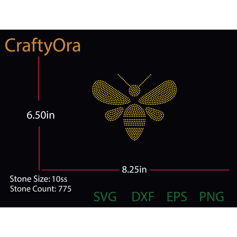 Bee Rhinestone Template 15 0