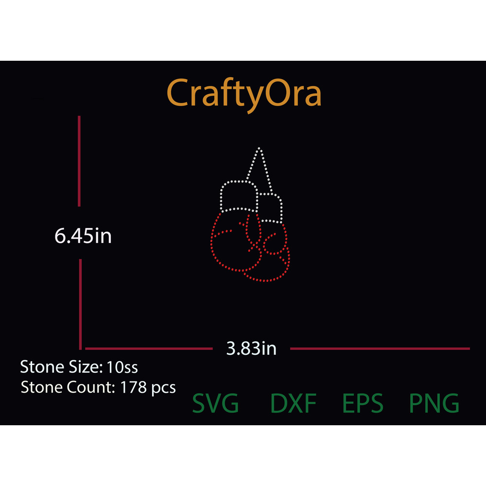 Boxing Gloves Rhinestone Template 20 0