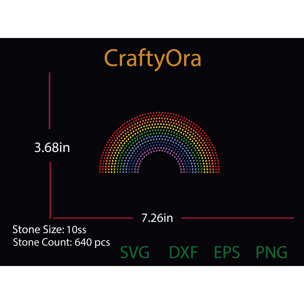 Rainbow Rhinestone Template 21 0