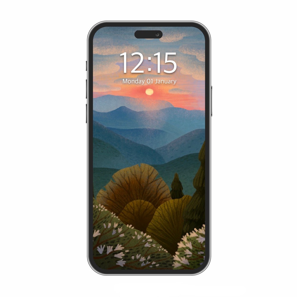 Digital Postcard Digital Wallpaper Autumn Sunset Backgrounds In Flatstyle 1