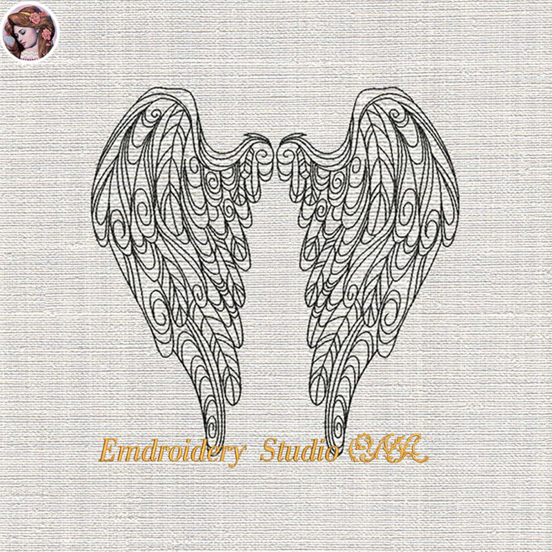 Machine Embroidery Design Wings 1  Kiss Embroidery Design  Angel Wings  Wings wings Embroidery  Digital Product 2