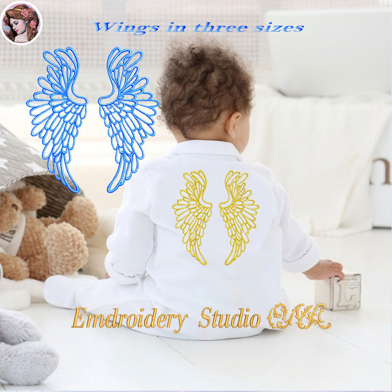 Machine Embroidery Design Wings 2  Kiss Embroidery Design  Angel Wings  Wings wings Embroidery  Digital Product 0