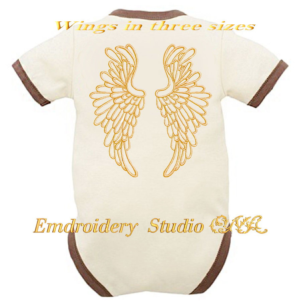 Machine Embroidery Design Wings 2  Kiss Embroidery Design  Angel Wings  Wings wings Embroidery  Digital Product 2