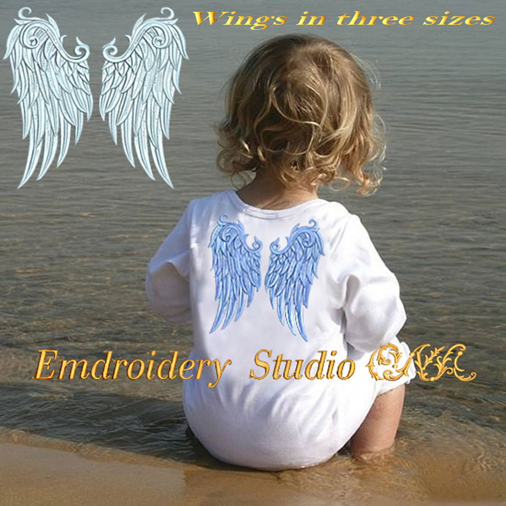 Machine Embroidery Design Wings 3  Kiss Embroidery Design  Angel Wings  Wings wings Embroidery  Digital Product 0