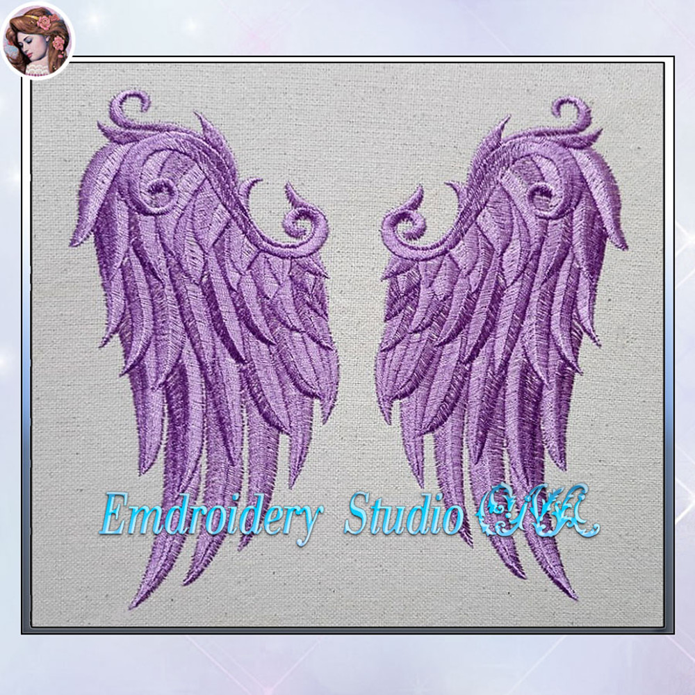 Machine Embroidery Design Wings 3  Kiss Embroidery Design  Angel Wings  Wings wings Embroidery  Digital Product 2