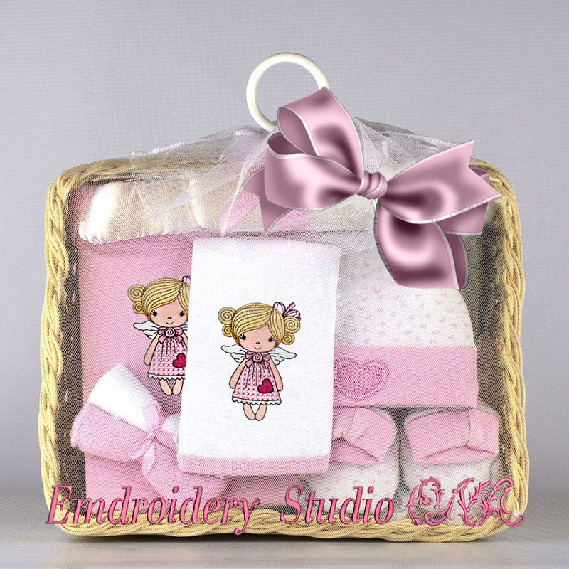 Machine Embroidery Design Little Angel Girl 2 Sizes Angel Embroidery Angel Valentines Day Digital Product 4