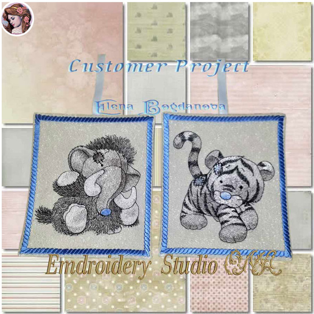 Machine Embroidery Design Children Old Toy 011 Sizes 2 Tiger Tiger Embroidery Digital Product 1