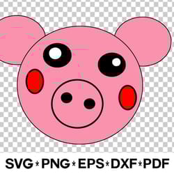 piggy face svg, png, pdf