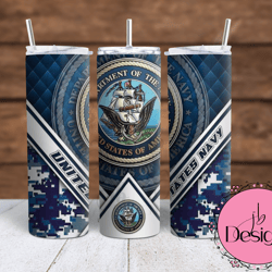 United States Navy  Sublimation tumbler wraps - 20oz Straight and 20oz Tapered wraps included PNG