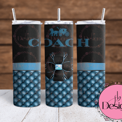 Black & Blue Coach Designer Sublimation tumbler wraps -30oz Straight,  20oz Straight wraps