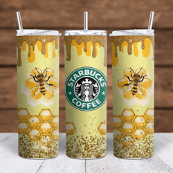 Bumble Bee Starbucks Sublimation tumbler wrap 300DPI 20oz -30oz straight Wrap  included