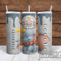 Disney's Dumbo Starbucks Sublimation tumbler wrap 300DPI 20oz -30oz straight Wrap  included