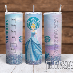 Disney's Cinderella Starbucks Sublimation tumbler wrap 300DPI 20oz -30oz straight Wrap  included