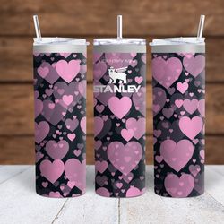 Stanley Pink Hearts  Sublimation tumbler wrap 300DPI 20oz -30oz straight Wrap  included