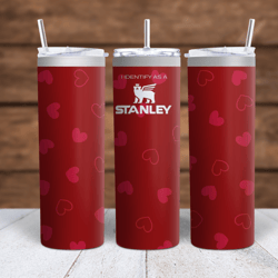 Stanley Red with Hearts Sublimation tumbler wrap 300DPI 20oz -30oz straight Wrap  included