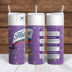 Lysol Inspired Minnesota vikings Hater Spray Sublimation tumbler wrap 300DPI 20oz -30oz straight Wrap  included