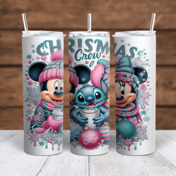 Disney - Mickey Mouse, Minnie Mouse, and Stitch Sublimation tumbler wrap 300DPI 20oz -30oz straight Wrap  included