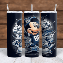 Mickey Mouse Dallas Cowboys Football Sublimation tumbler Wraps 20oz and 30oz wrap included 300dpi