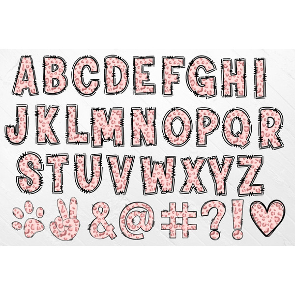 Pink-Leopard-Doodle-Font-Bundle-Graphics-55331568-2-580x387.png