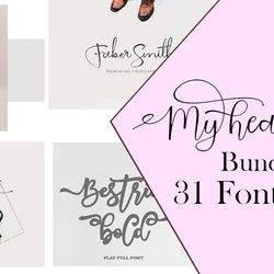 My heart Font bundle - Calligraphy, script, and more