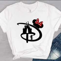 Disney Minnie Mouse walking Castle with Capital D for Disney! SVG and PNG