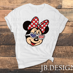 minniemouse disney 4th of july red white and blue sunglasses png svg
