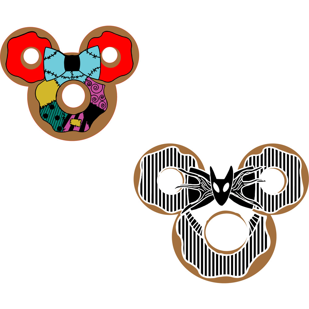 Nightmare Before Christmas Jack And Sally Donuts SVG And PNG 0