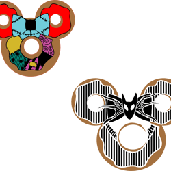 nightmare before christmas jack and sally donuts svg and png