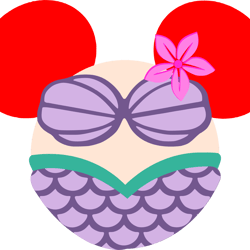 disney - mickey mouse minnie mouse head shape ariel little mermaid - svg & png included