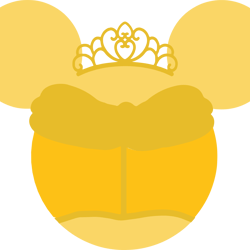 disney - mickey mouse minnie mouse head shape belle from beauty & the beast - svg & png included