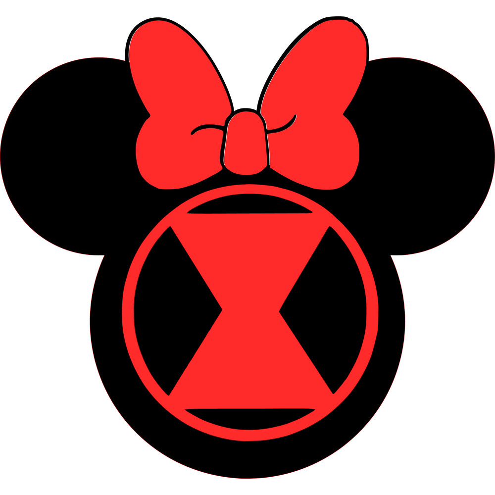 Disney  Mickey Mouse Minnie Mouse Head Shape Black Widow Minnie Mouse Head  SVG  PNG Included 0