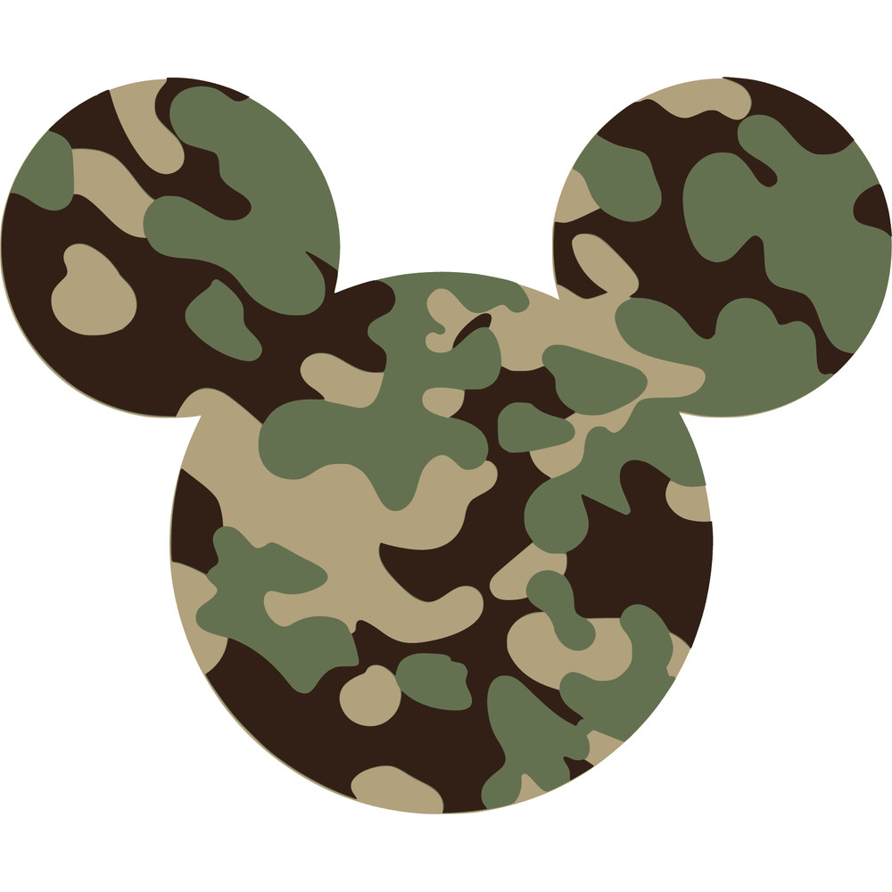 Disney  Mickey Mouse Minnie Mouse Head Shape Camouflaged SVG And PNG Included 0
