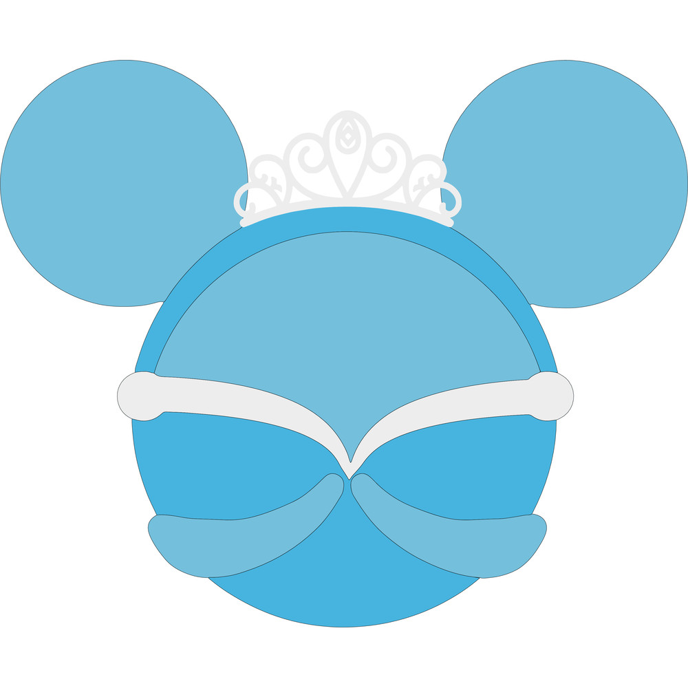 Disney Mickey Mouse Minnie Mouse Head Shape Cinderella SVG And PNG Included 0