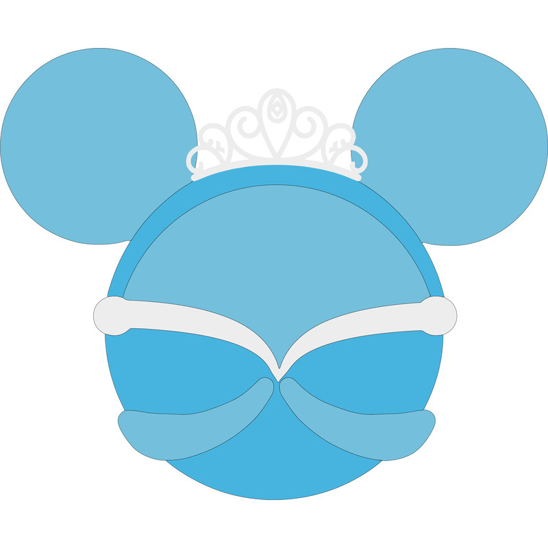 Disney Mickey Mouse Minnie Mouse Head Shape Cinderella SVG And PNG Included 0