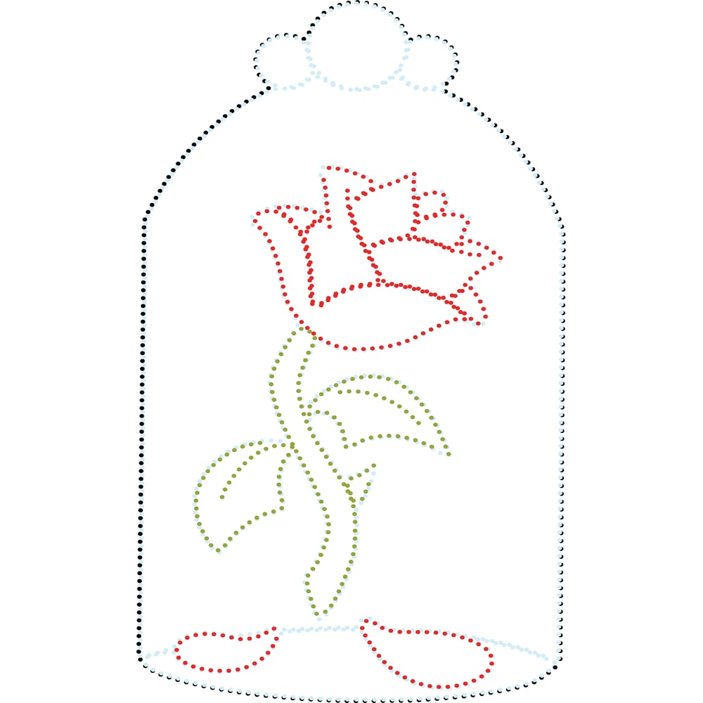 Beauty And The Beast Rose In Glass RHINESTONE Sublimation Cricut SVG And PNG Included 0