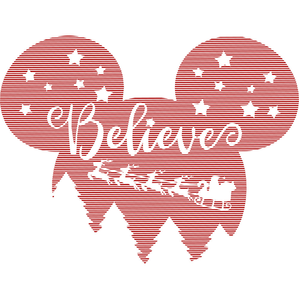 Disney Christmas Engraving Designs Believe Mickey Minnie Head Sublimation LaserCricut SVG DXFPNG I 0