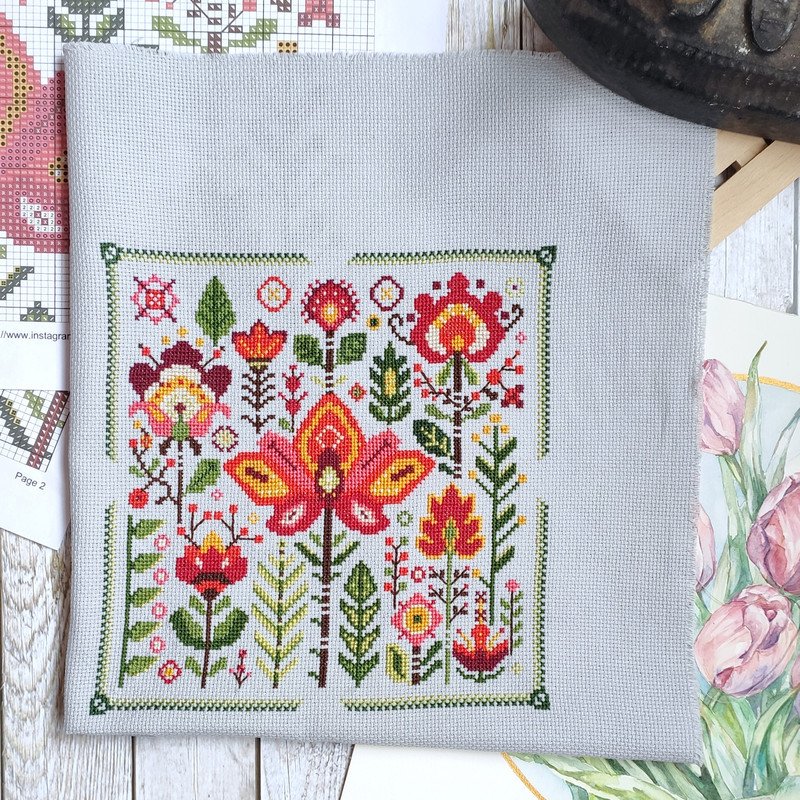 Cross Stitch Pattern Summer Flowers Trending Pattern Easy Instant Download PDF 0