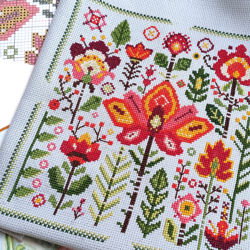 Cross Stitch Pattern Summer Flowers Trending Pattern Easy Instant Download PDF 1